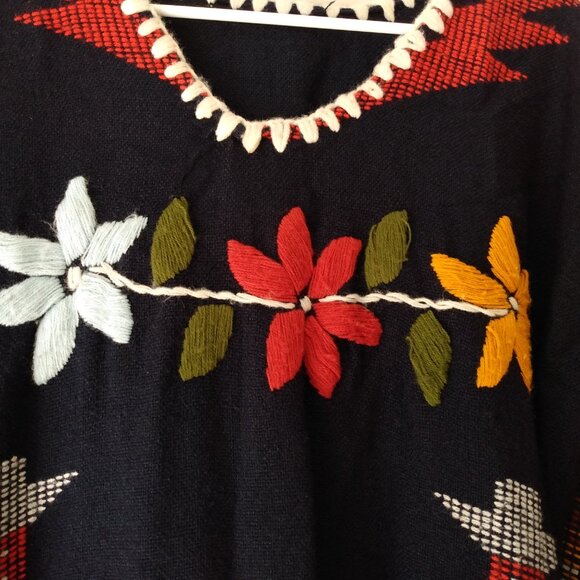 Vintage Handwoven Peru Dress Ethnic Hippy Boho Embroidered - Picture 10 of 15